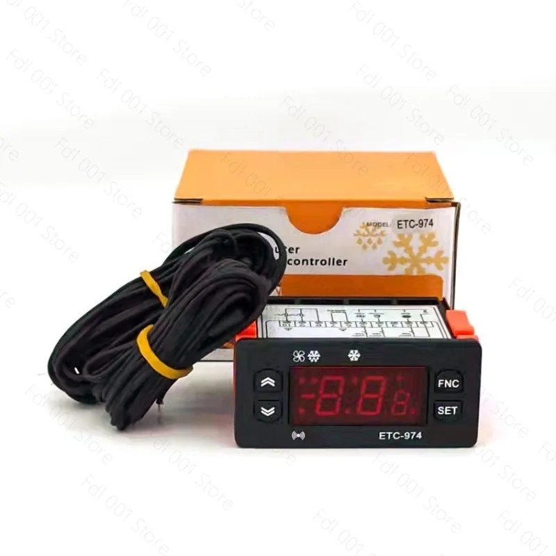 ETC-974 Digital Temperature Controller Dual Sensor Thermostat Refrigeration Defrost For Cold Room