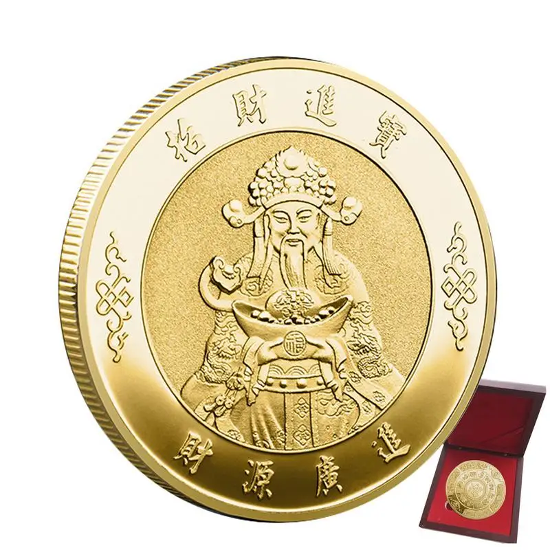 Chinese Fortune Coin God Of Wealth Good Lucky Coin May Money and Treasures Come Generously To You Lucky Coin Chinese Luck Charm