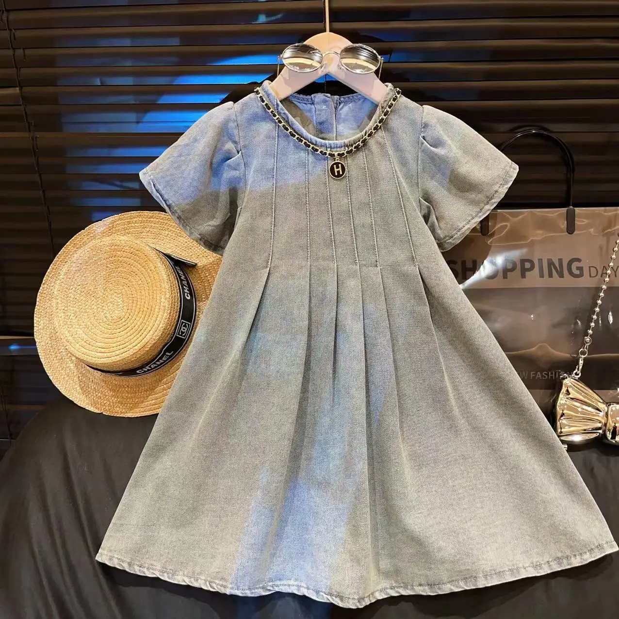 

Girls Dresses Summer 2024 Children Denim Fashion Dress For Baby Princess Party Clothes Kids Costume Outfits Teenagers 6 7Y Dress