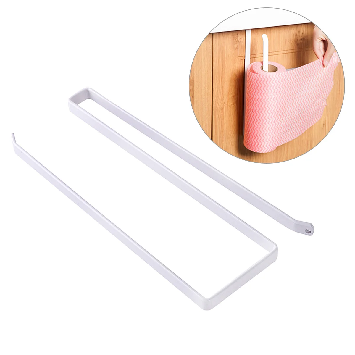 

White Cabinet Cupboard Under Shelf Kitchen Paper Roll Holder Rust Resistant Practical Kitchen Roll Paper Holder