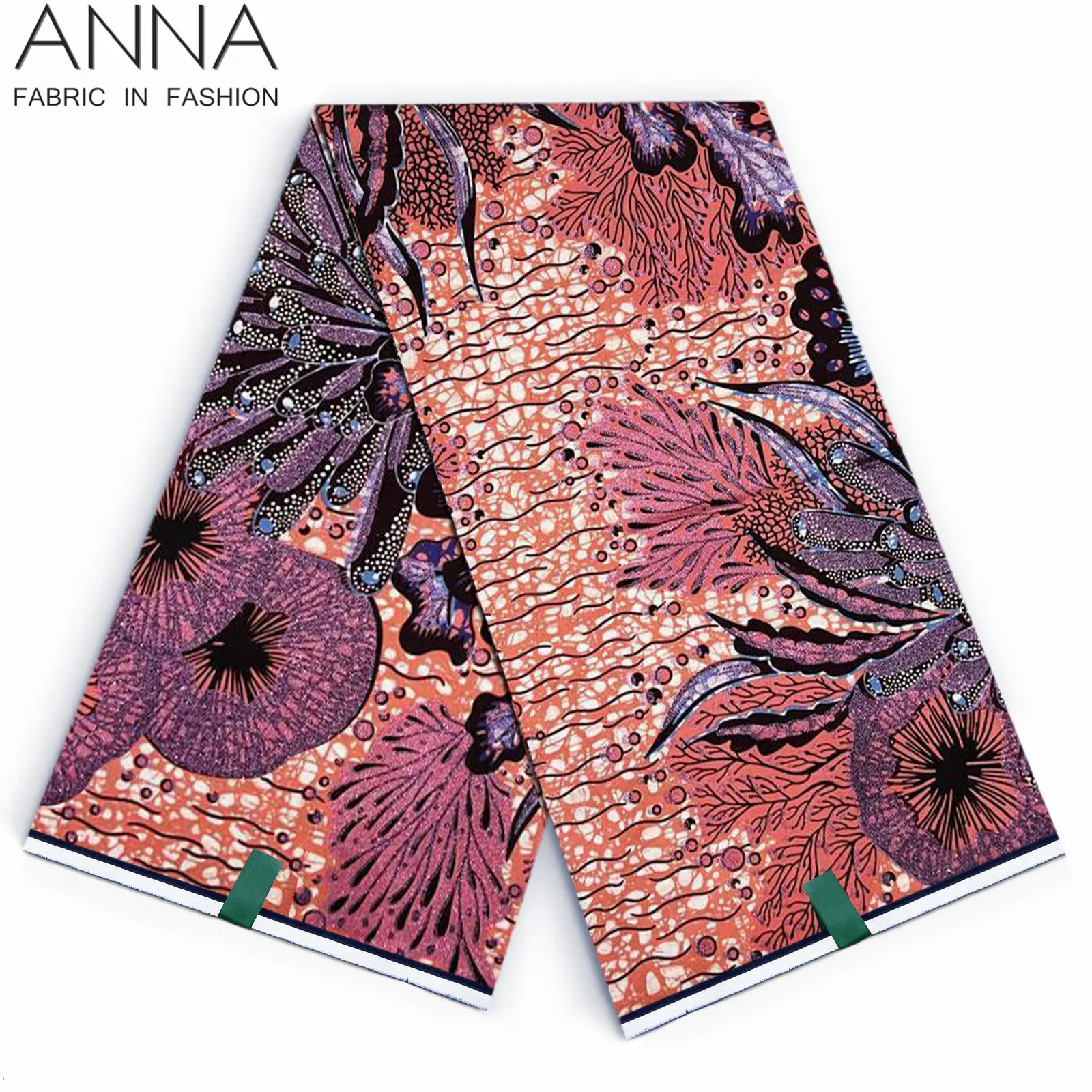 Grand Super 100% Cotton African Wax Fabric High Quality Ankara Wax Print Fabric 6yards Women Fabric For Sewing VLS2051