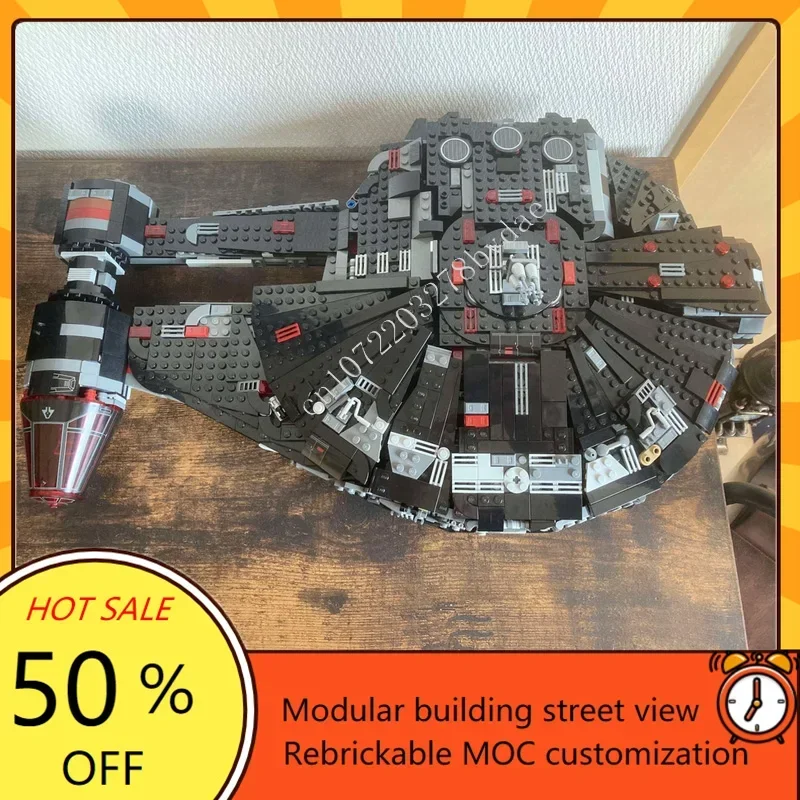 1400 pièces sombre Outrider ombres guerre spatiale militaire MOC SpaceShip modèle de combat Puzzles personnalisés bricolage éducation assemblage modèle jouet cadeau