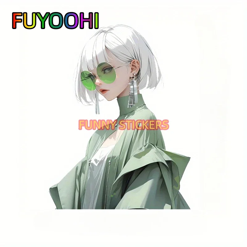 FUYOOHI Short Hair Modern Girl Anti Scratch and Waterproof Vinyl Car Sticker ,Suitable for All Vehicles