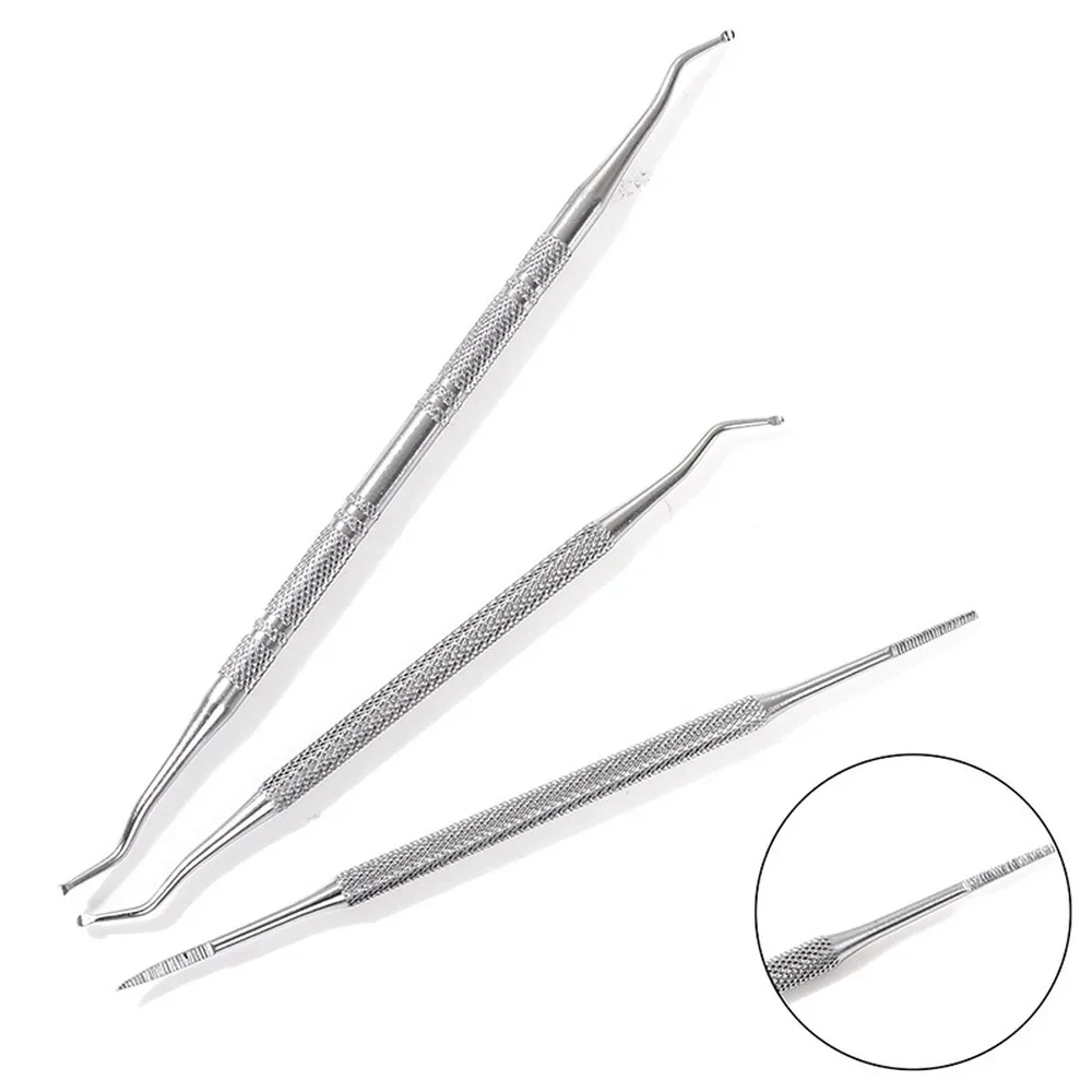 Stainless Steel Ingrown Toe Correction Nail Files Double Ended Paronychia Toenail Care Manicure Pedicure Nail Clean Foot Tool