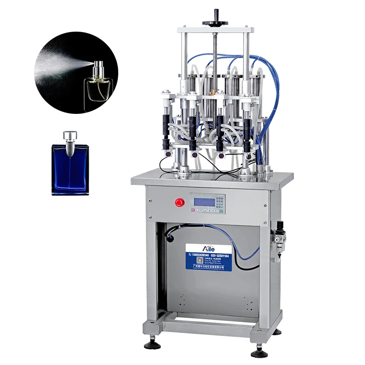 سهلة التشغيل آلة تعبئة العطور كولونيا المياه الندى شبه الأوتوماتيكية بأربعة رؤوس #1