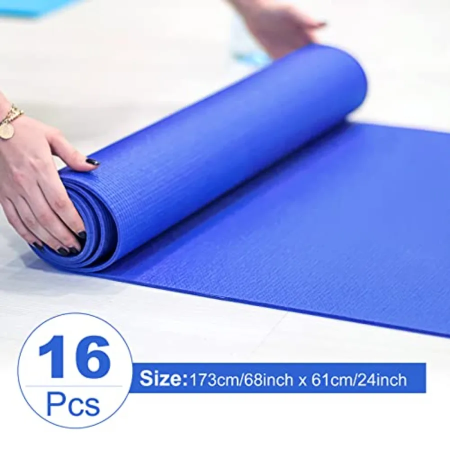16 Pack 3 mm Thick NonSlip Yoga Mat for Women and Men Ideal for Gym Home Workout Yoga Pilates Fitness Training Indoor Exercise
