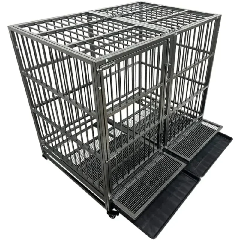 54 inch Heavy Duty Indestructible and Escape-Proof Dog Crate Cage Kennel for Large Dogs, High Anxiety Dog Crate