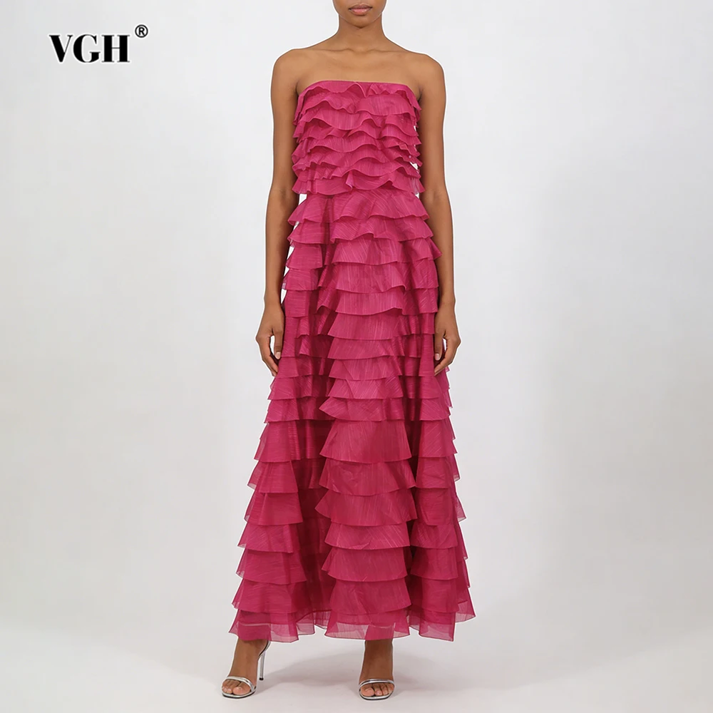 

Длинное женское платье VGH во французском романтическом стиле с оборками, приталенное, с квадратным вырезом, без рукавов, с завышенной талией, элегантное