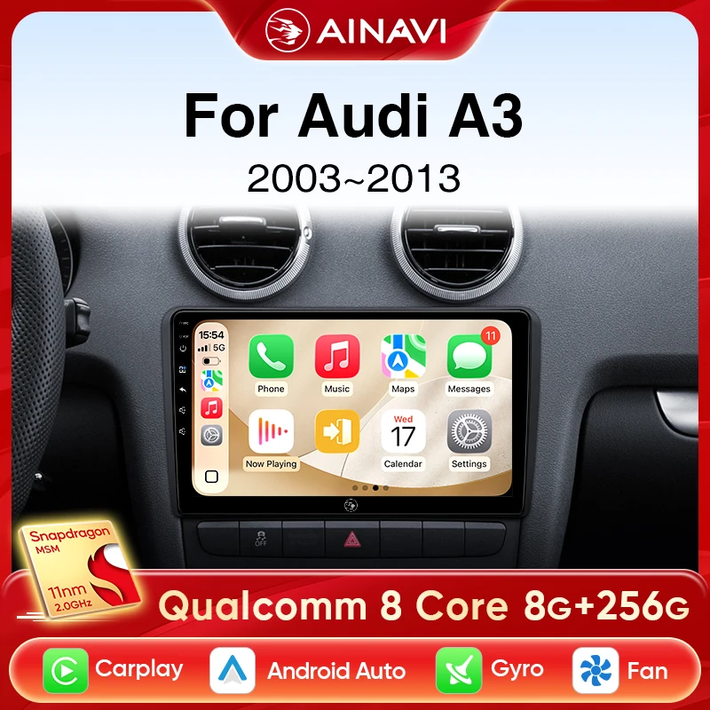 Autoradio Android 11 9 Pollici Per Audi A3 8P 2003-2013 Con CarPlay E GPS
