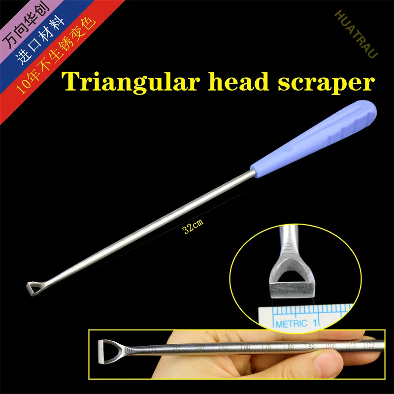 

Intervertebral disc scraper triangle elbow orthopaedics instrument medical hollow spine lumbar vertebral body bone curet