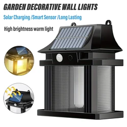 Outdoor Solar LED Wall Light LED Sensor Light Garden Landscape Light With Human Body Sensor Long Service Life