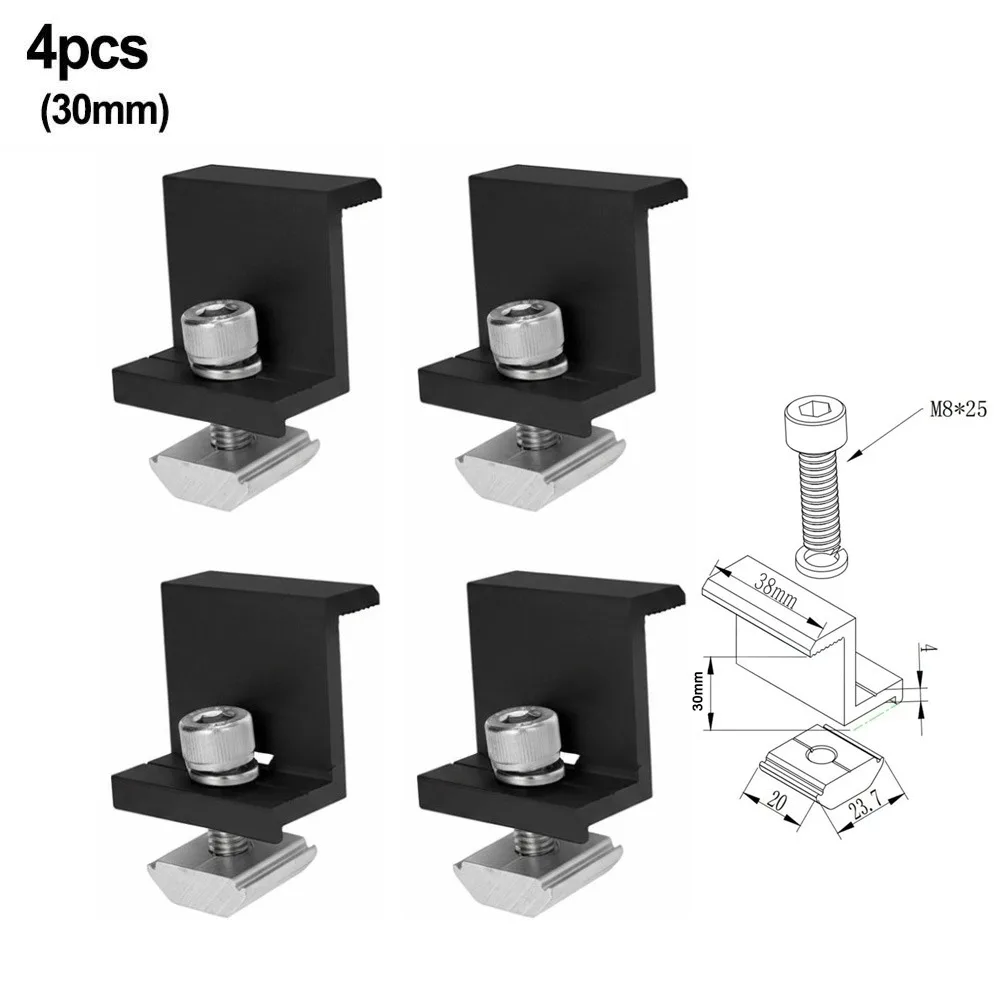 30mm/35mm/40mm/45mm Solar Module Holder Middle Clamp Mounting Rail Solar Panel Clamps Adjustable Bracket Mounting Solar Panel