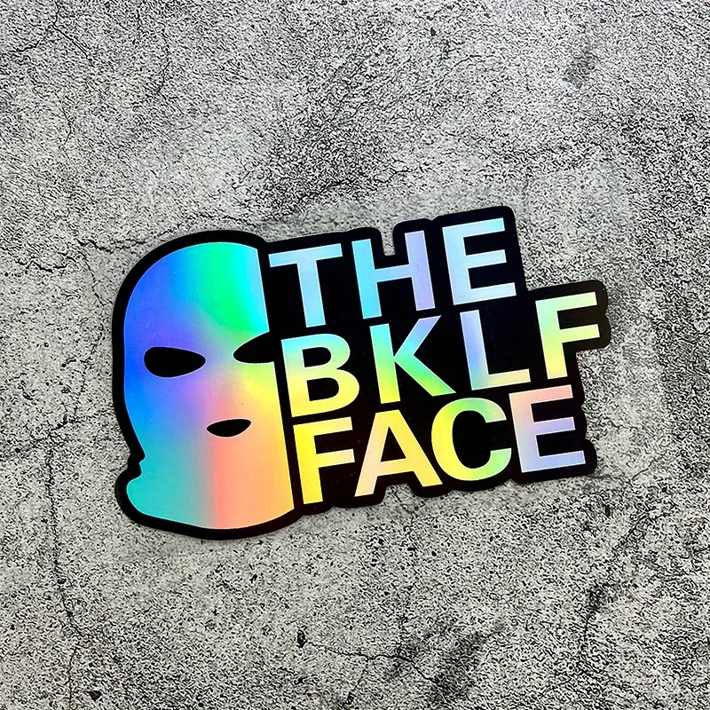1pc of Creative Cool Mask Sticker for 2D Motorcycle, THE BKLF FACE, Featuring a Dynamic Effect. Suitable for Car and more