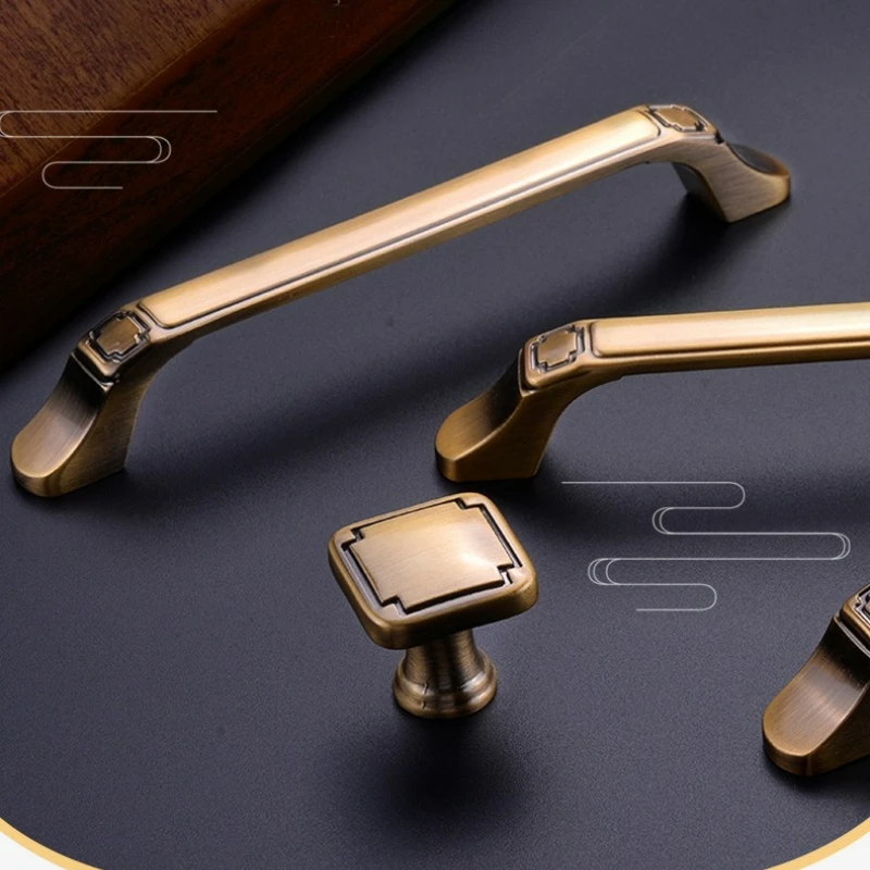 

New Chinese Style Classical Zinc Alloy Handle Wardrobe Drawer Furniture Retro Hardware Door Handle Cabinet Door Handle