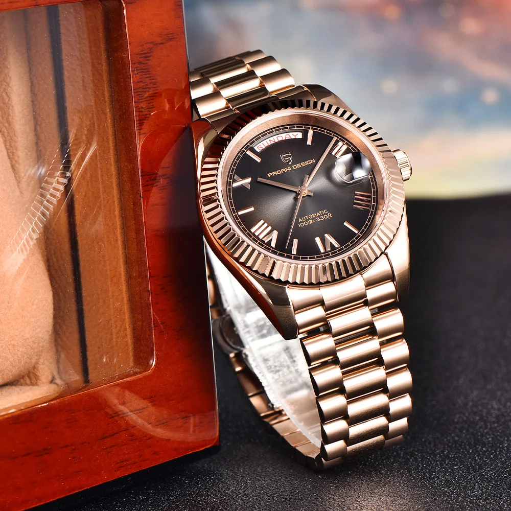 2025 Pagani design new 40mm Rose gold series men's watches luxury automatic mechanical watches men's AR Sapphire stainless steel