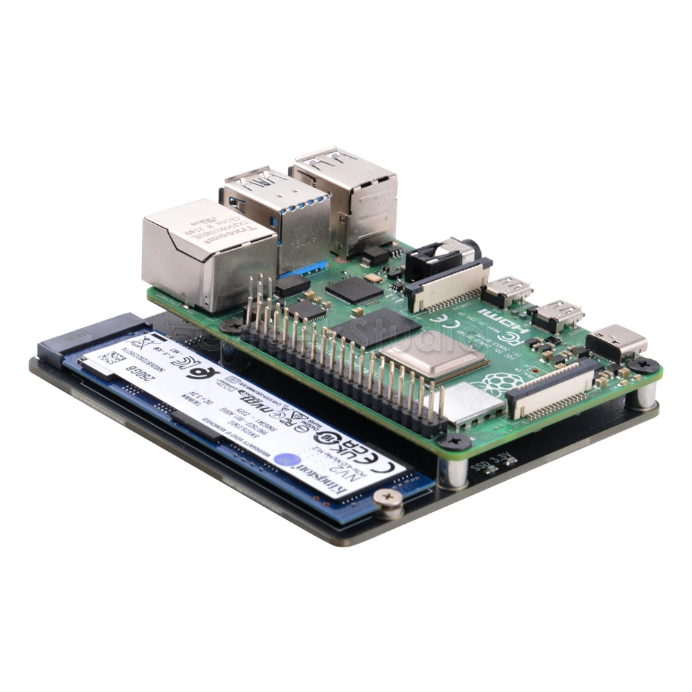 

Raspberry Pi X876 NVMe M.2 SATA SSD NAS Expansion Board Support Key-M 2280 SSD for Raspberry Pi 4B