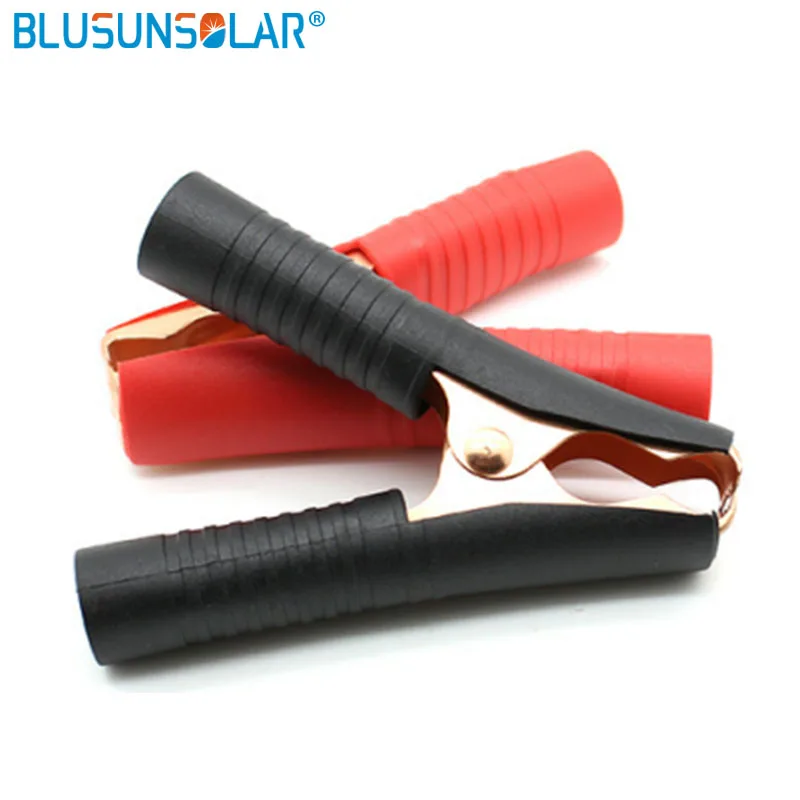 Alligator Clips 100A Red + Black 80mm Crocodile Car Caravan Van Battery Test Lead Clips Best Promotion Connector Plug Power