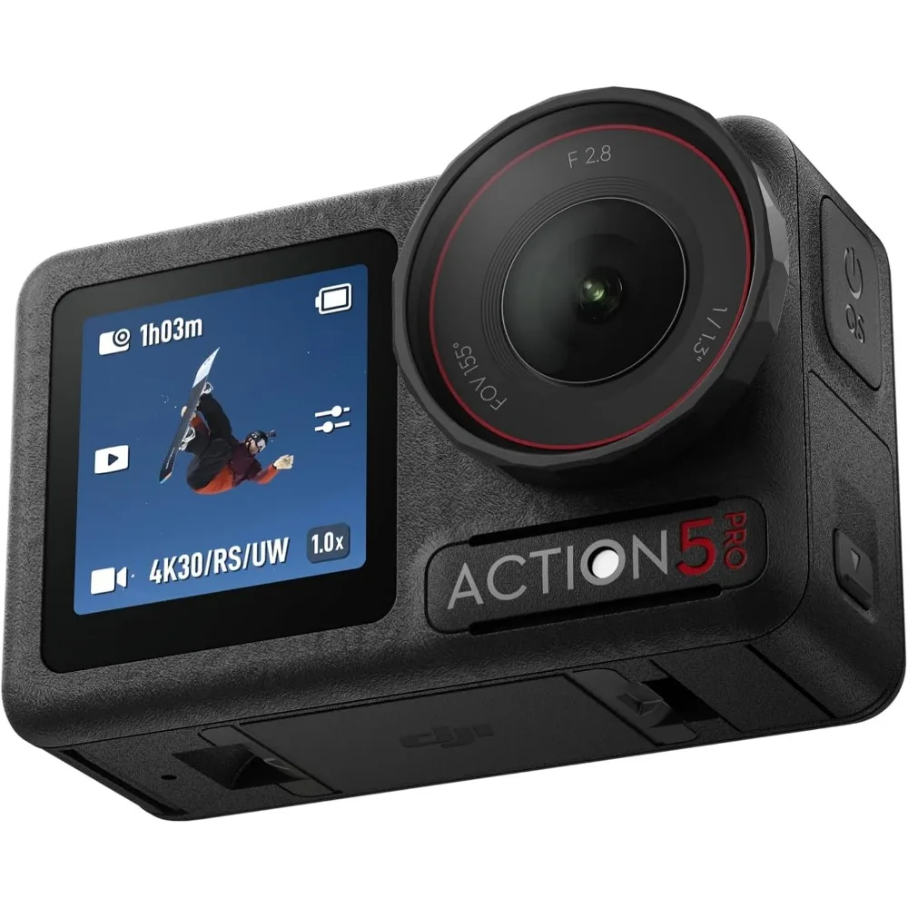 Waterproof Action Camera Combo: 1/1.3" Sensor, 4K/120fps Video, Subject Tracking, Dual OLED Displays, Vlog-Ready