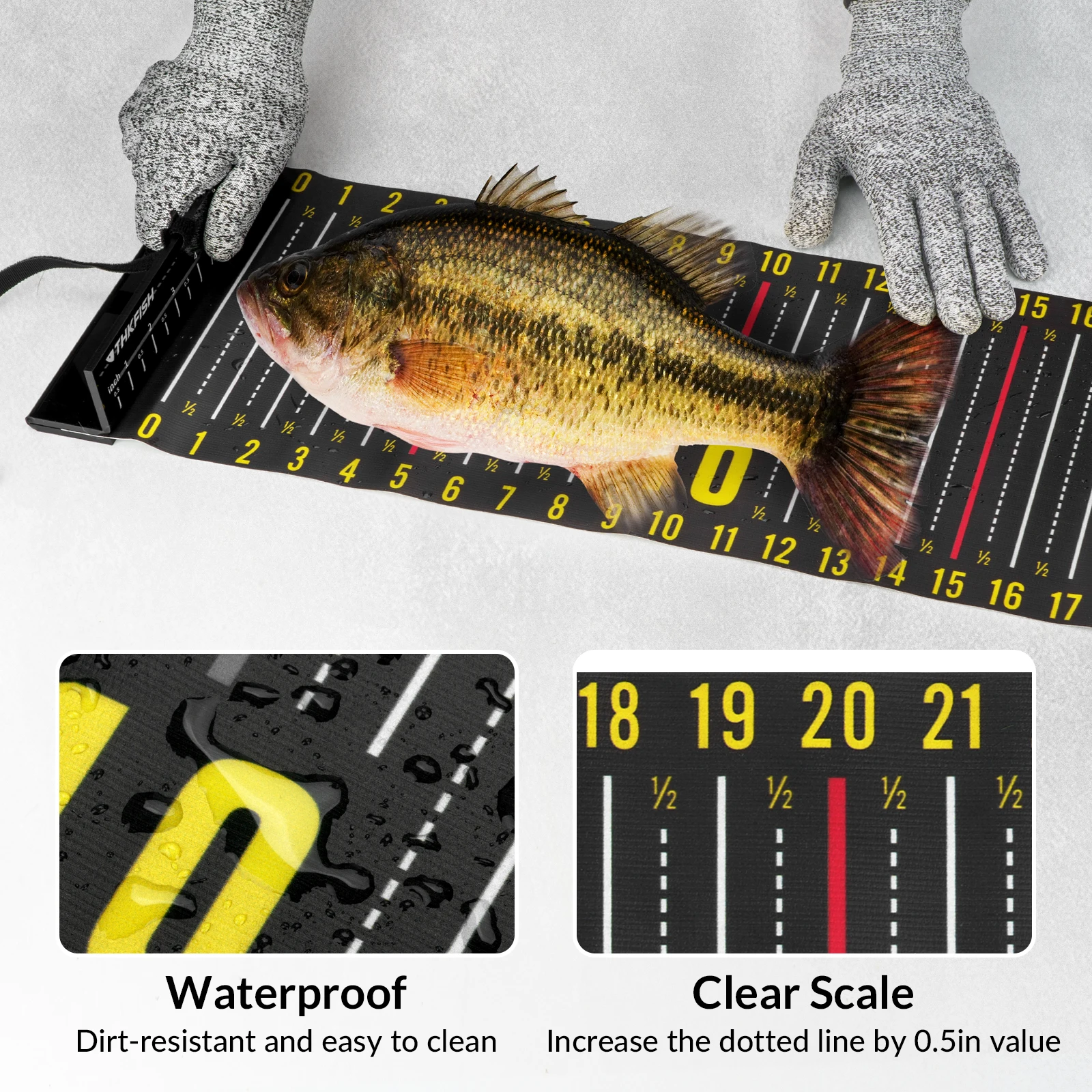 THKFISH Fishing Ruler 135cm 53in Waterproof Fish Measuring Ruler Foldable Rulers Measure Tape Sticker Fishing Tool Accessories