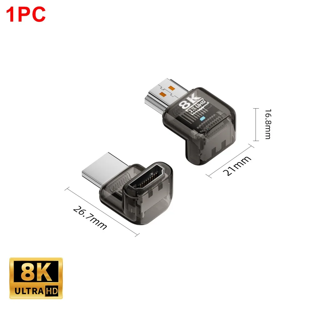

8K 60HZ HDTV Male to Female Adapter Transparent Mini Interface Protector ABS Indicator Light HDTV Coupler Laptop Projector