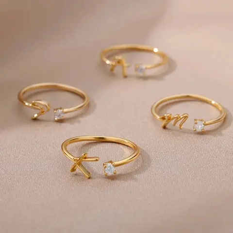 Fashion A-Z Alphabet Anillos Mujer Initial Jewelry Stainless Steel Rings For Women Anel Masculino Envio Gratis Todo Couple Rings