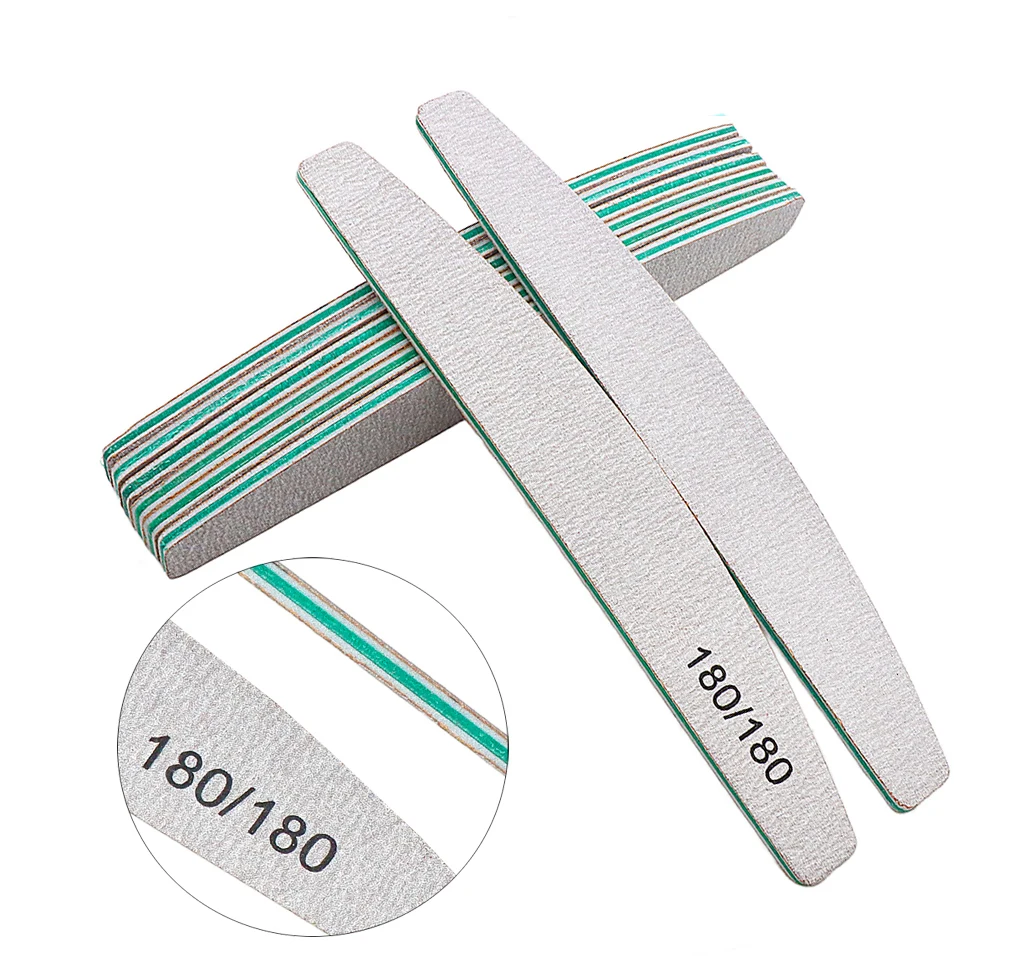 5/10 unids/lote lima de uñas mezcla de colores Limas 180/180 grano papel de lija profesional removedor de cutículas limas tampón juego de herramientas de manicura
