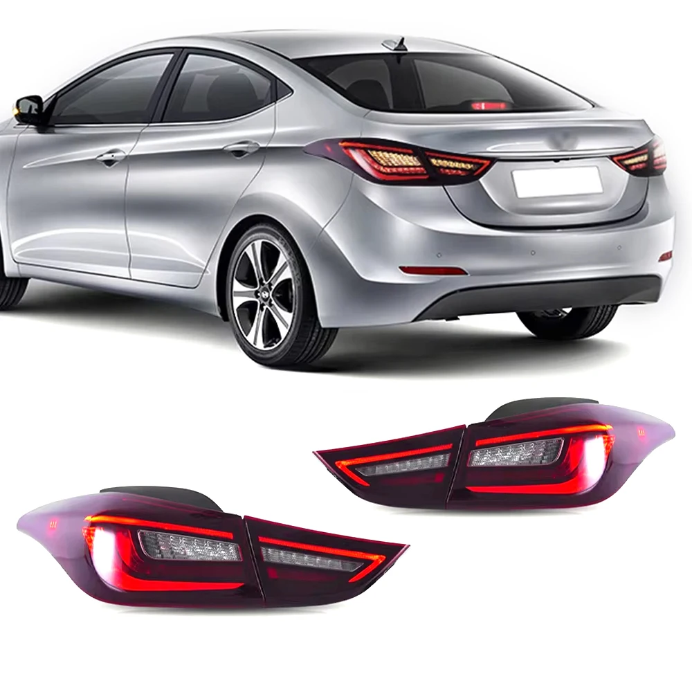 

Автомобильный задний фонарь в сборе для Hyundai Elantra 2011-2016, стоп-сигнал с последовательным указателем поворота, задние фонари DRL, светодиодные задние фонари