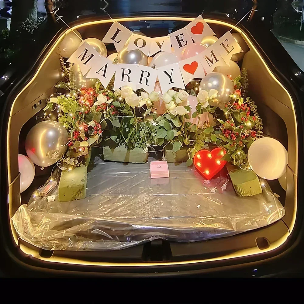 Car High Brightness Trunk Lighting Ambient Light Interior Decoration LED Wiring Free Automatic Sensing Tailgate 2/4M Strip