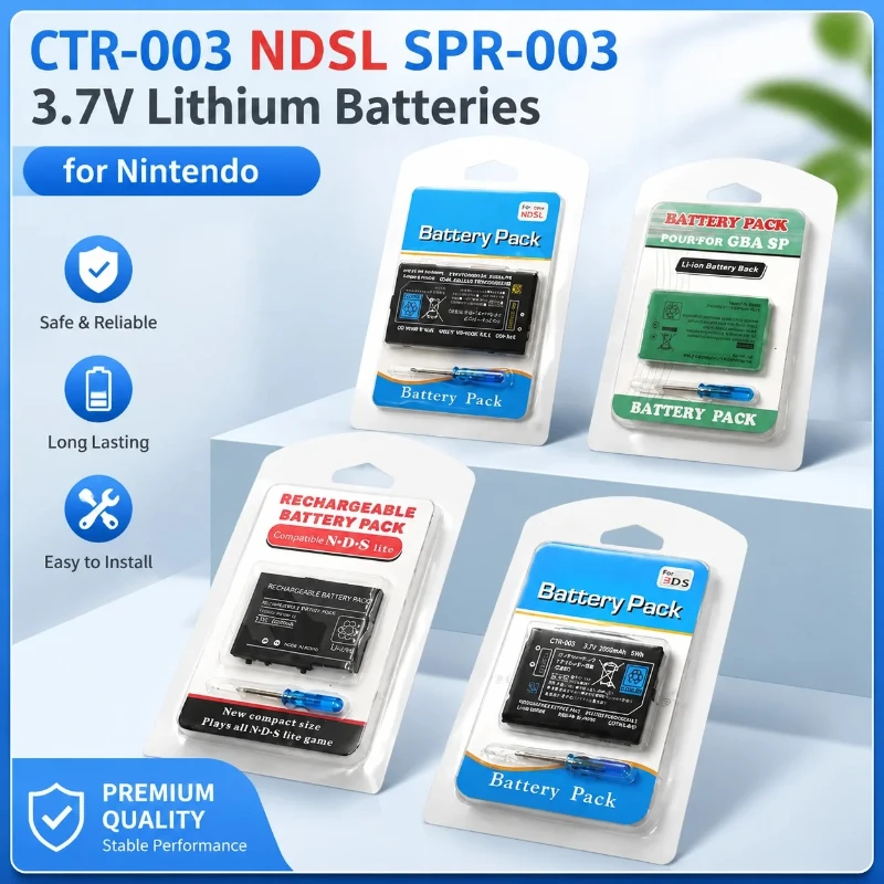 CTR-003 Host Battery NDSL SPR-003 3.7V Lithium Batteries for Nintendo NEW 3DSLL 3DSXL N3DS 2DS GBA SP Gameboy Game Console Cell
