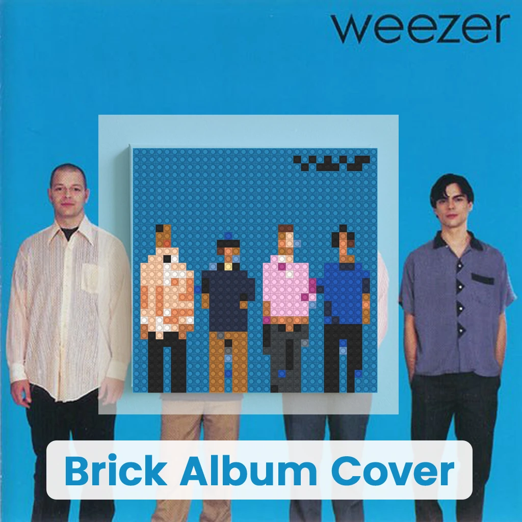 

W-Weezer Building Blocks Mosaic Pixel Art Brick Painting DIY Home Wall Decor For Rock Fans Music Album Cover