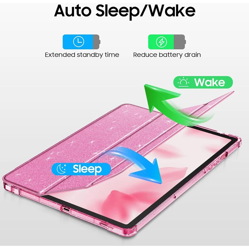 حافظة لهاتف سامسونج جالاكسي تاب S10 لايت S9 S10 FE 10.9 مع حامل قلم رصاص جالاكسي تاب A11 A9 + Plus 11 "S11 11 غطاء ذكي متألق