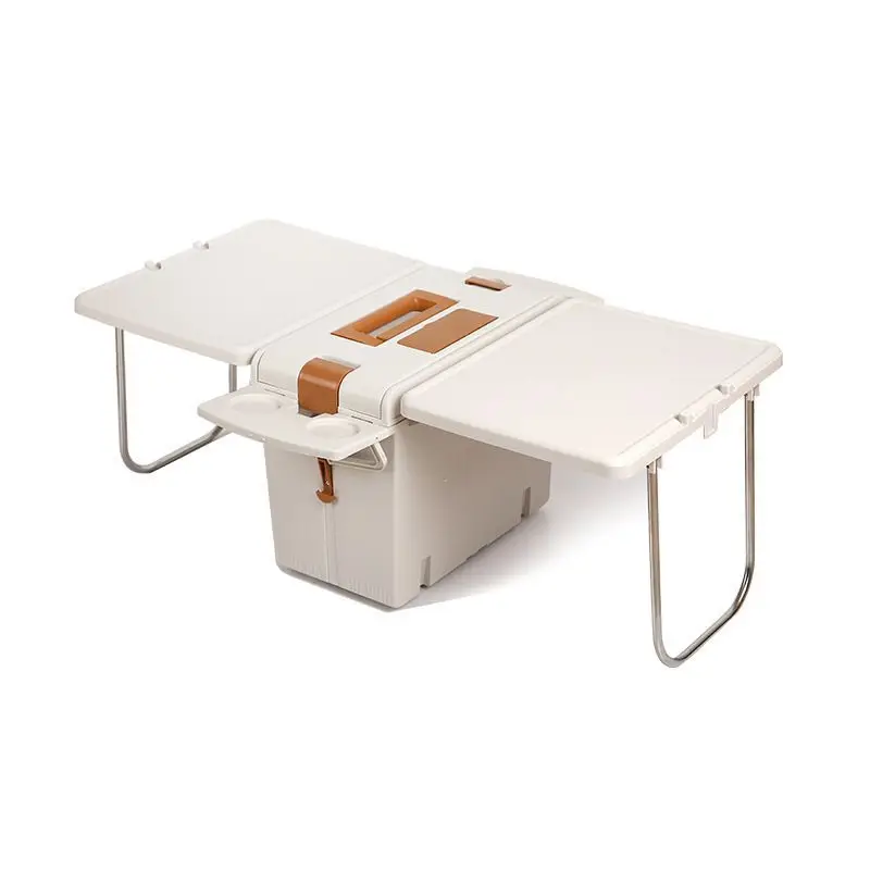 

Customized cross-border outdoor camping multi-functional folding table box two-in-one storage box food incubator can be