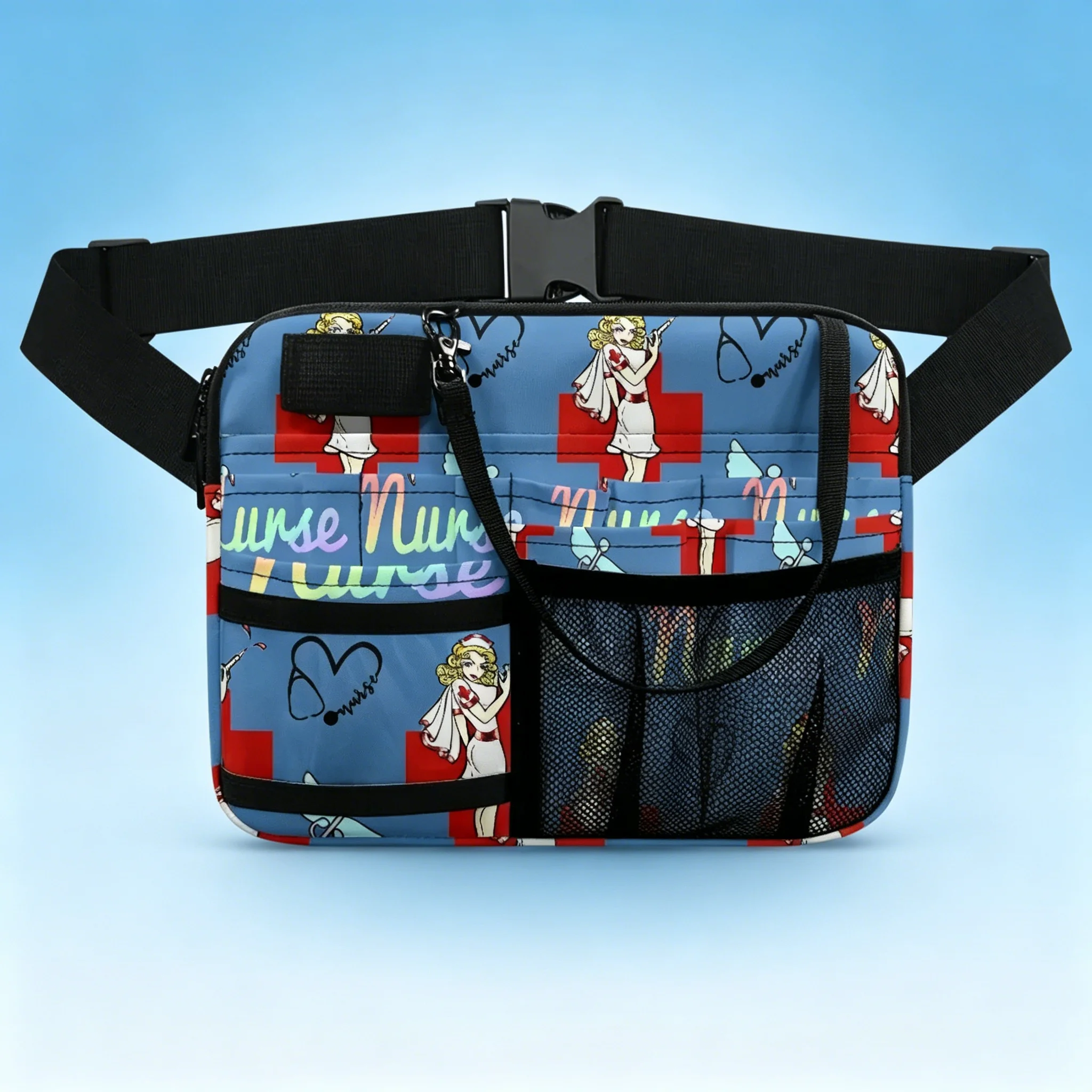 retro-nurse-print-waist-pack-vintage-medical-utility-fanny-pack-for-nurses-doctors-healthcare-workers
