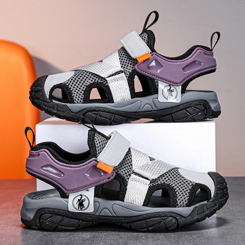 

Boys Sandals Breathable Mesh Closed Toe Outdoor Sport Sandals 2026 Summer New Casual Shoes Kids Anti-Slip Soft Beach Sandals