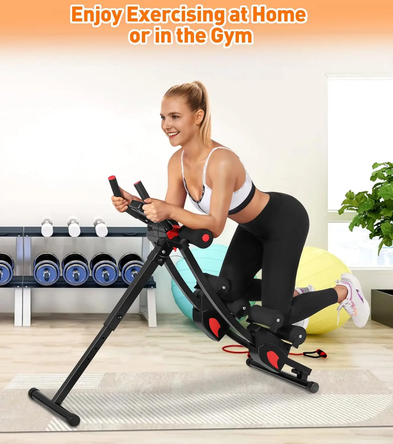 Ab Workout Equipment, Ab Machine for Women, Adjustable Core Abdominal Exercise Fitness Equipment