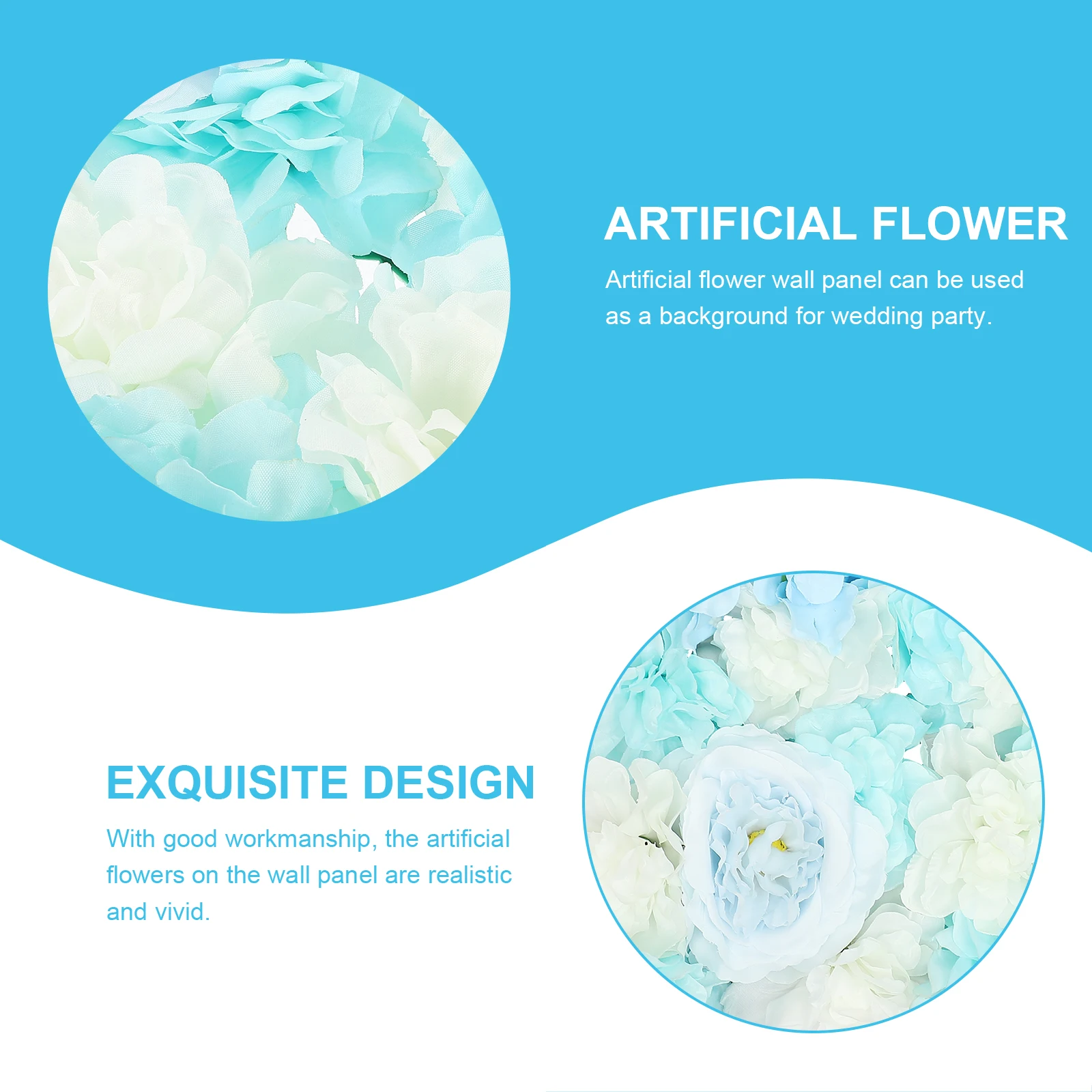 

Artificial Flower Wall Panel Silk Rose Wedding Backdrop Decor Realistic Faux Floral Panels Reusable Commercial Sign
