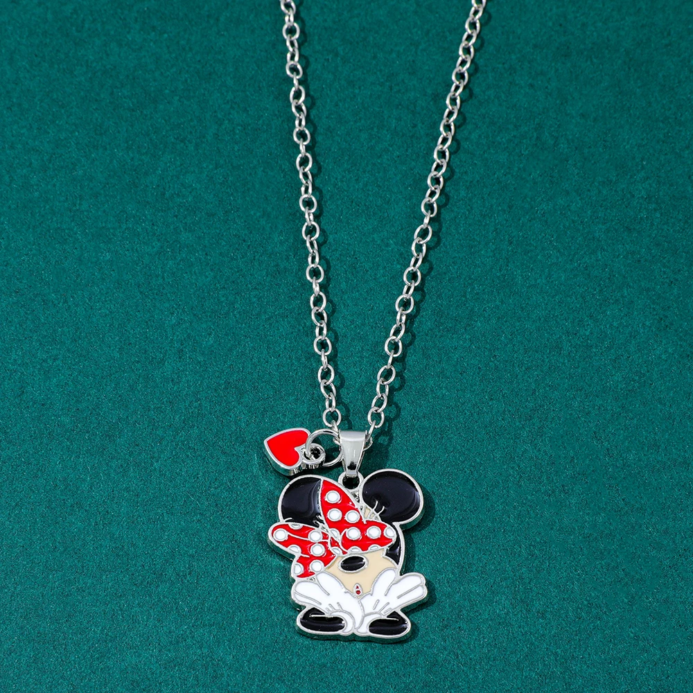 Collier pendentif en forme de dessin animé Mickey Mouse, chaîne de pull, accessoire pour garçons et filles, jouet pour enfants, cadeau