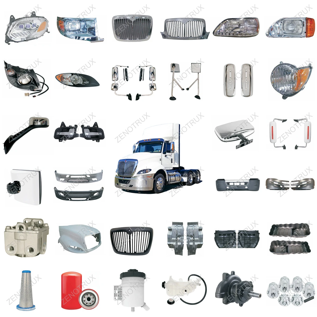 ABS Chrome Wheel Cover Kit Includes 2 Front Covers and 4 Rear Covers for Semi-Truck view 4