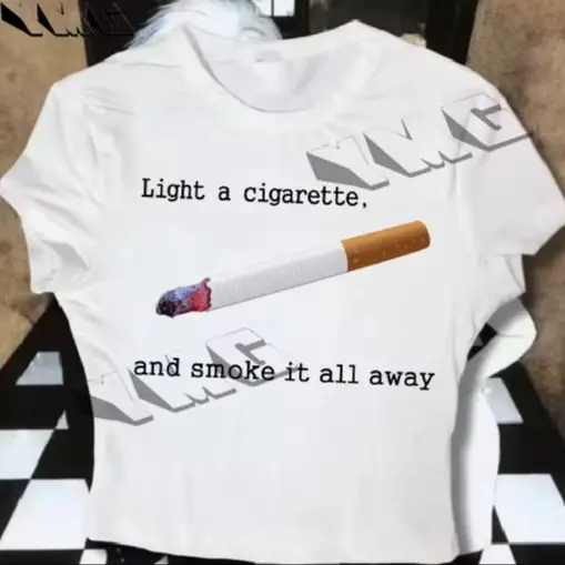 

Aesthetic Streetwear Gothic Crop Top Baby Tees Vintage Women Letter Print Casual Short Sleeve T-Shirt Y2k Clothes Emo Girl 2000s