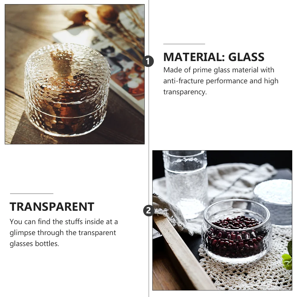 

1Pcs Glass Storage Jar High Transparency Multipurpose Food Storage Container for Kitchen Tea Grains Candy Nuts