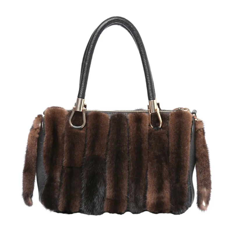 Handbag For Women Winter Mink Fur Bag Genuine Fur Crossbody Bag Women\'s Fur Bag Evening Party Bag Ladies Fashion Shoulder Bag