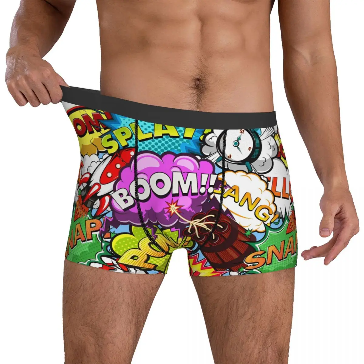 

Boom Seamless Comics Underwear Custom Boxershorts High Quality Males Panties Comfortable Boxer Brief Gift