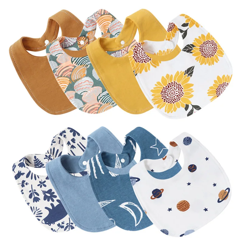 

4 шт./лот, набор детских нагрудников, ткань для отрыжки с цветочным принтом и животным, хлопковое полотенце для кормления младенцев, ласточки, товары для ухода за мальчиками и девочками, универсальные
