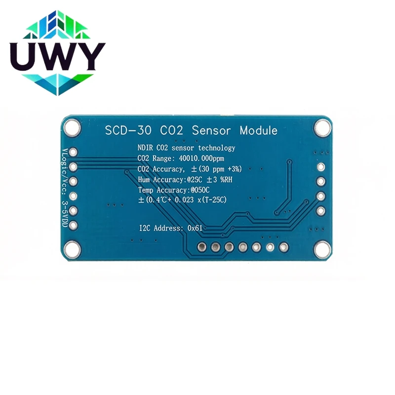 SCD30 CO2 Sensor Module I2C Interface Carbon Dioxide Temperature Humidity Integrated Air Quality Detector Sensor Board 3.3V‑5V