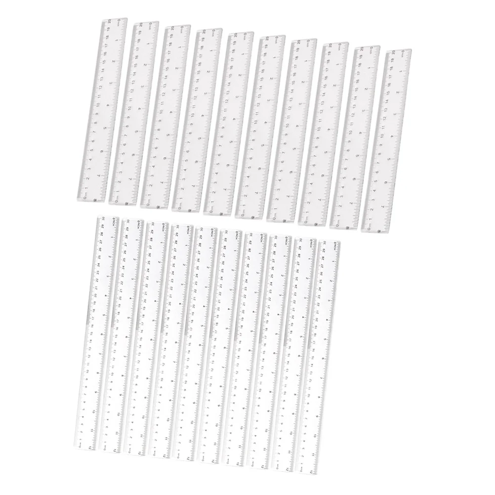 20pcs 20Cm 30Cm Transparent Plastic Set Clear Measurement Tool For School Office Drawing Writing Students Supplies Plastic