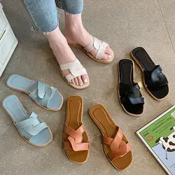 Summer Women Slippers New Soft Non-slip Beach Slippers EVA Bathroom Flat Bottom Slippers