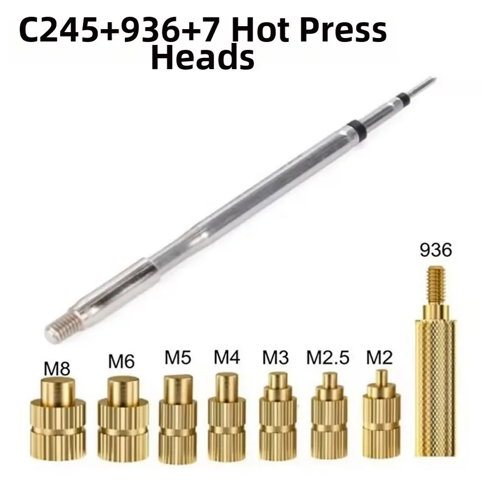 3D Printing Heat Set Brass Nut Insert Tip M2-M6 M2-M8 For 936 Soldering Iron Brass Soldering Iron Tip For Plastic Assembly Work