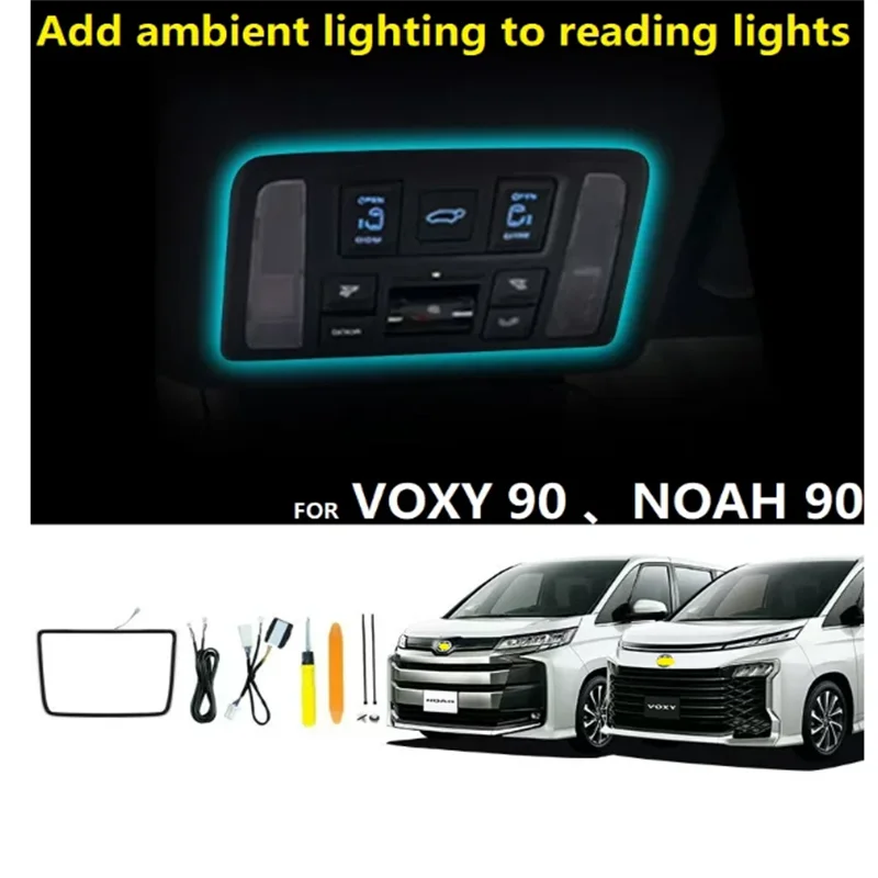 For VOXY/NOAH 90 Series Ceiling Reading Ambient Light Led Colorful Roof Welcome Light Car Interior Atmosphere Lamp Accessories