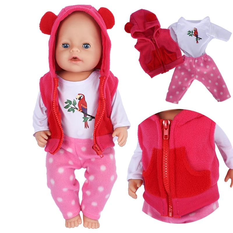 43cm Doll Clothes 18 Inch Doll Outfits Cute Frog Suit Baby New Born Doll Accessories Fit Reborn Dolls for Baby Birthday Gift Toy