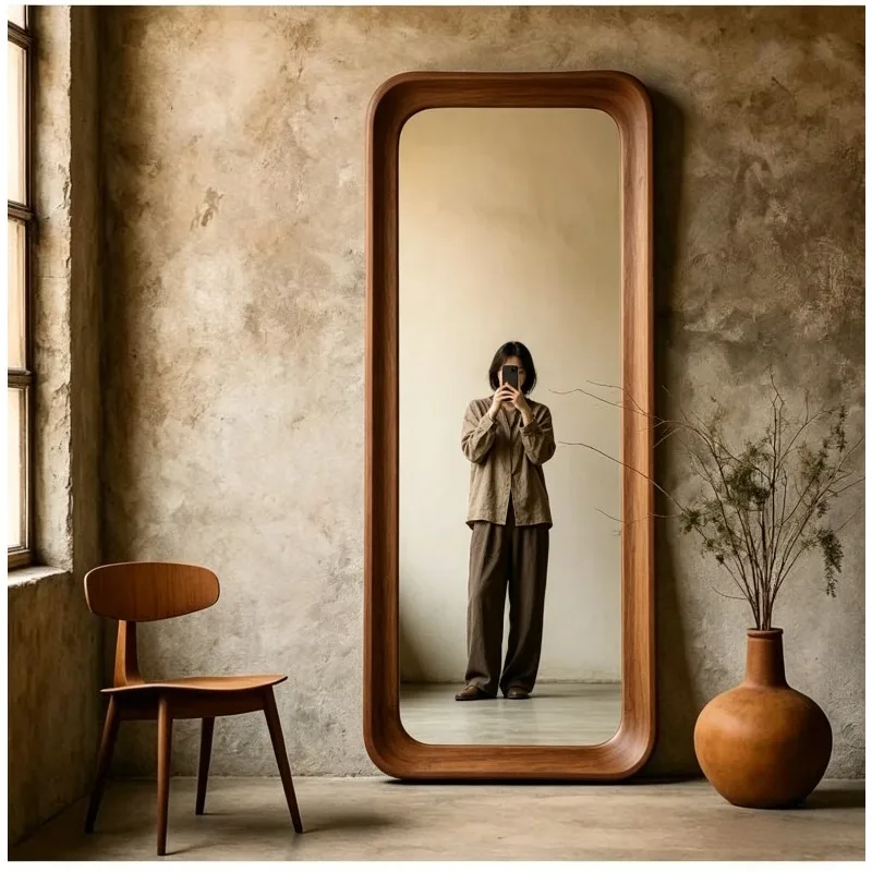 Nordic Funky Decorative Mirrors Cosmetics Wooden Portable Aesthetic Mirror Items Girls Modern Living Room Spiegels Home Products